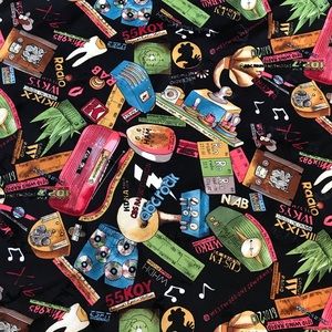 Vintage 1993 NICOLE MILLER Radio Silk Scarf Wrap • 42" x 42” Request Hot Line